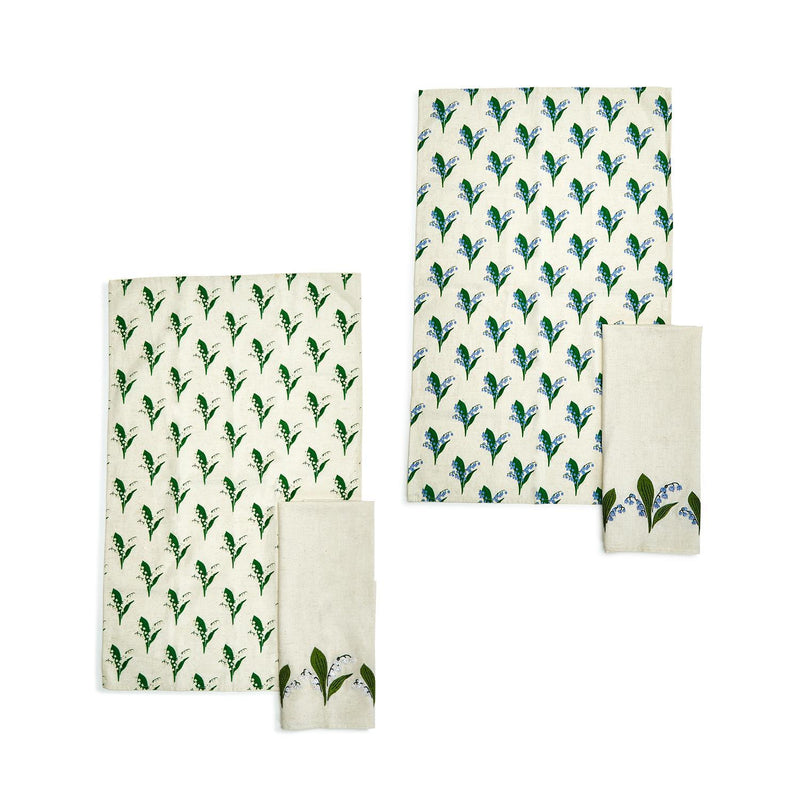 Design Shop Lily of the Valley Set of 2 Dish Towels. Includes 2 Styles/Colors.