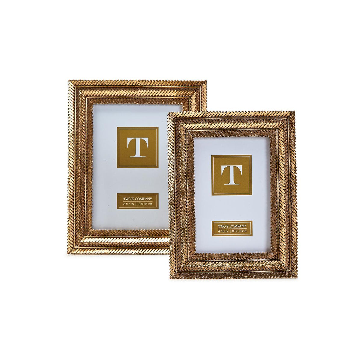 Design Shop Gold Fern S/2 Photo Frame Includes 2 Sizes: 4x6 and 5x7