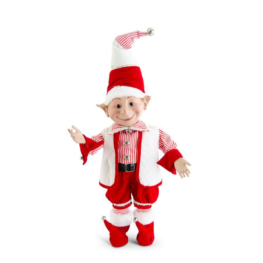 Design Shop 17.75 Inch Posable Elf in Red Velvet w/Bells