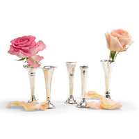 Design Shop Bagatelles Single Stem Vase - Silver-Plated Brass, Set of 5.