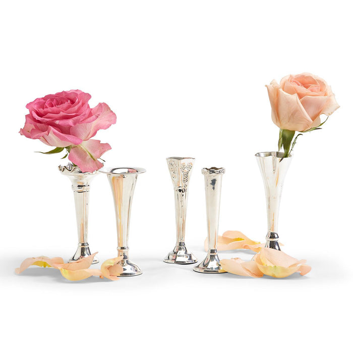 Design Shop Bagatelles Single Stem Vase - Silver-Plated Brass, Set of 5.