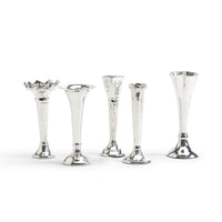 Design Shop Bagatelles Single Stem Vase - Silver-Plated Brass, Set of 5.