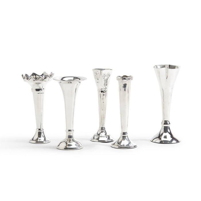Design Shop Bagatelles Single Stem Vase - Silver-Plated Brass, Set of 5.
