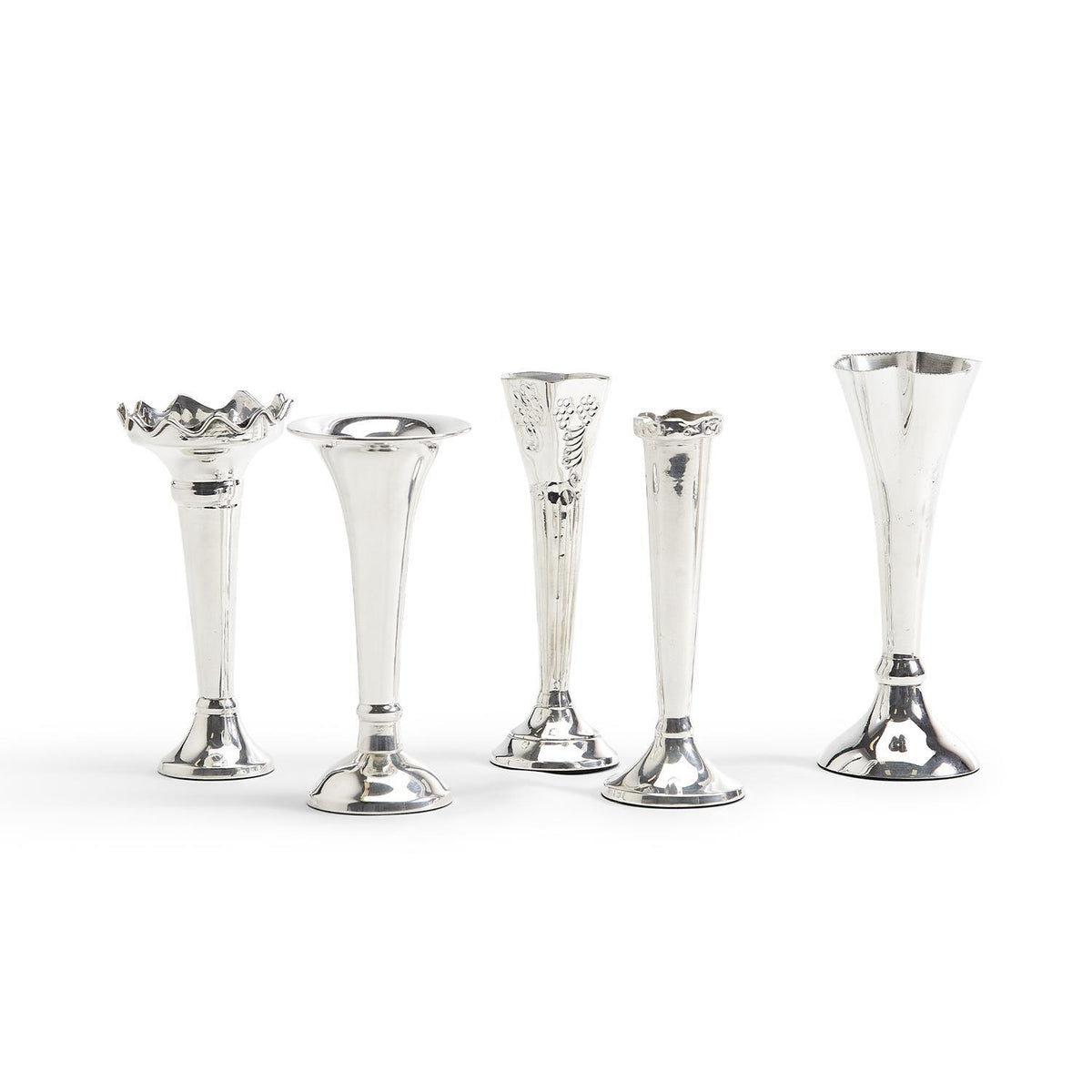 Design Shop Bagatelles Single Stem Vase - Silver-Plated Brass, Set of 5.