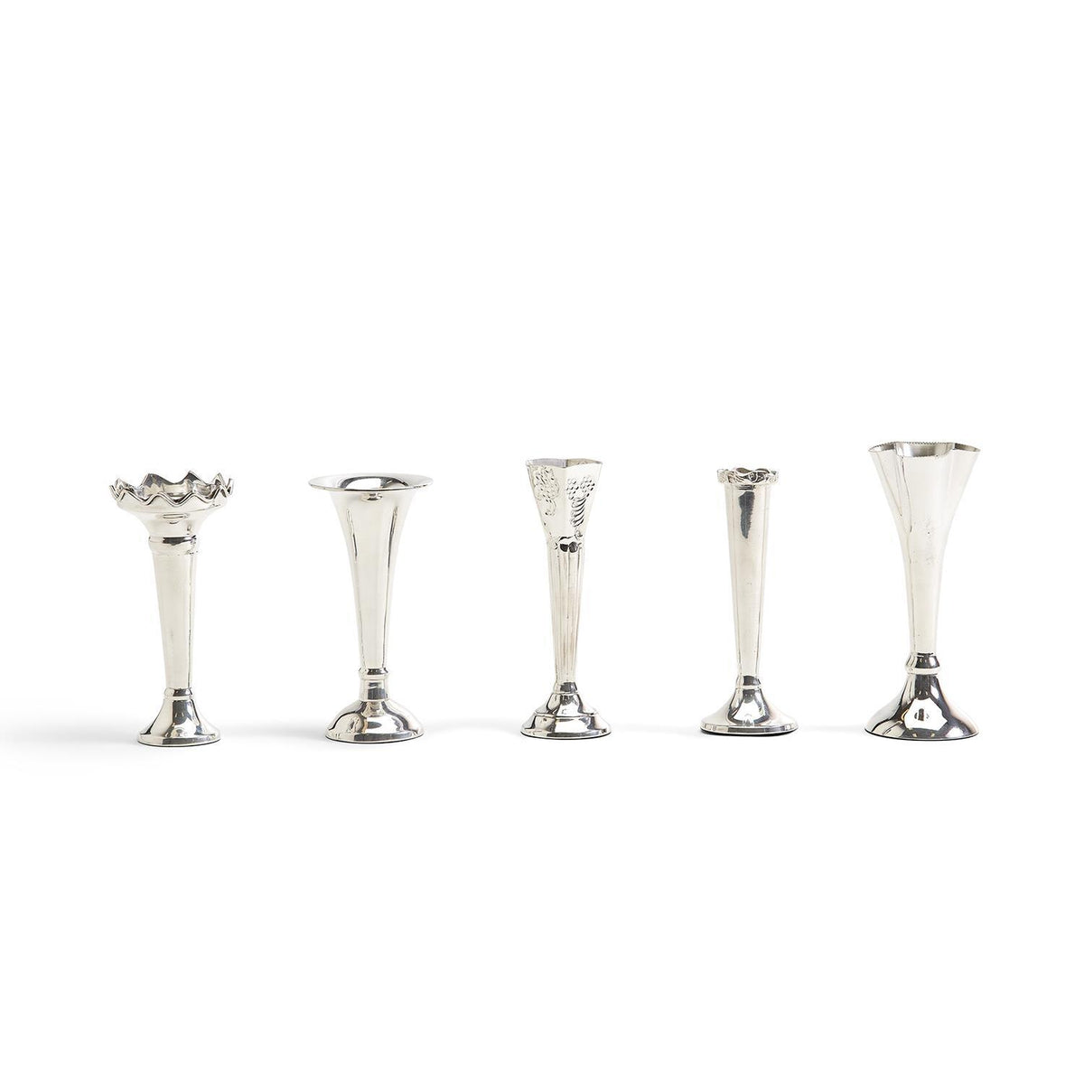 Design Shop Bagatelles Single Stem Vase - Silver-Plated Brass, Set of 5.
