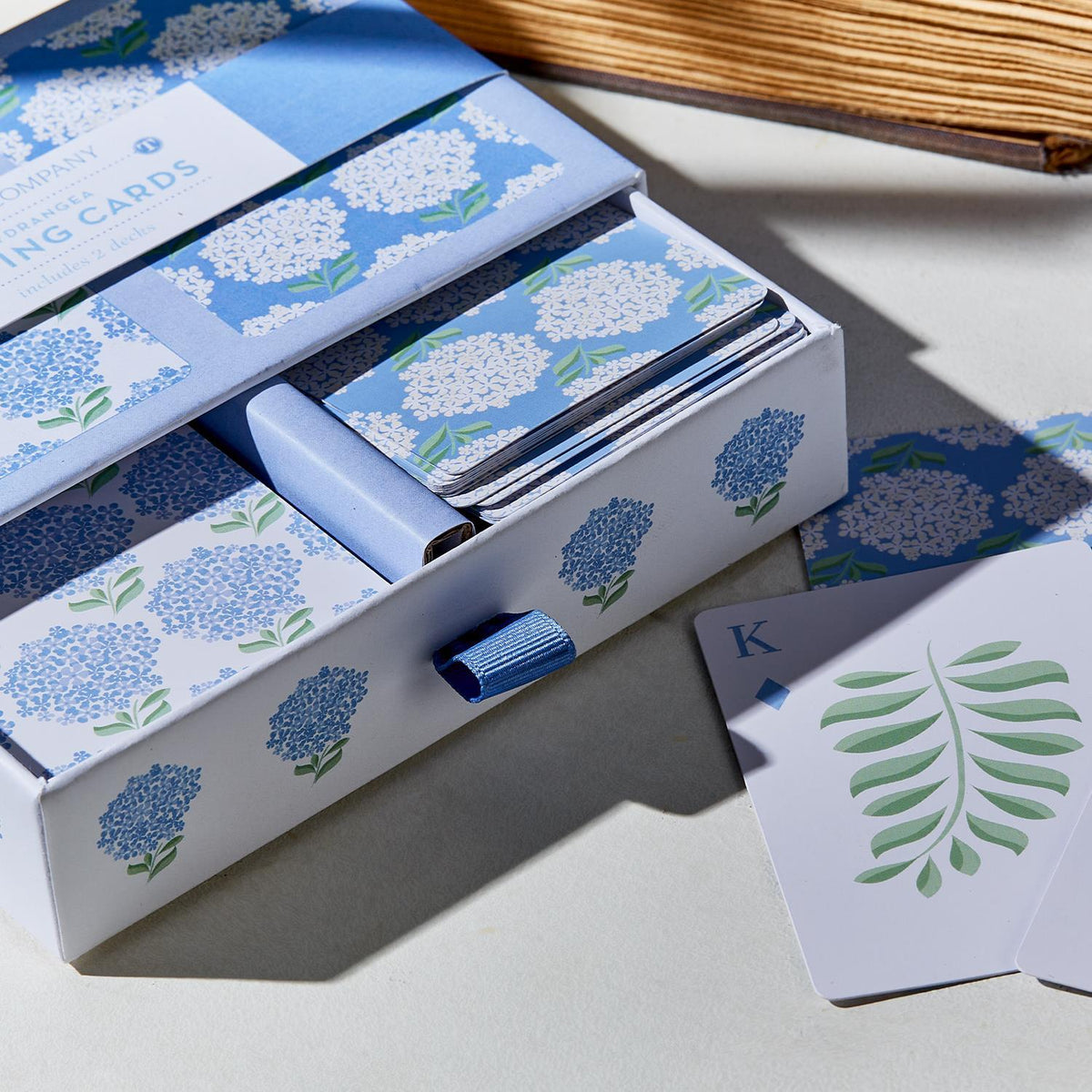 Design Shop Hydrangea Double Deck Textured Playing Cards in Gift Box - Paper