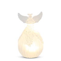 Design Shop 6.5 Inch Beaded Frosted Ribbed Glass LED Angel W/timer