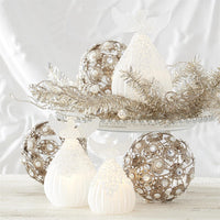 Design Shop 6.5 Inch Beaded Frosted Ribbed Glass LED Angel W/timer