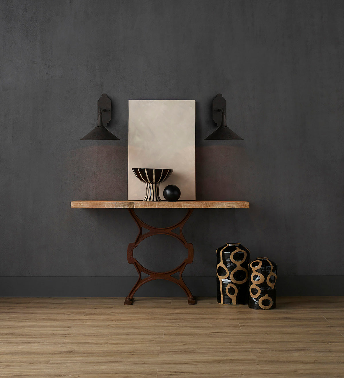 Currey and Company - 5151 - One Light Wall Sconce - Manuscript Collection - Molé Black/Antique Mirror