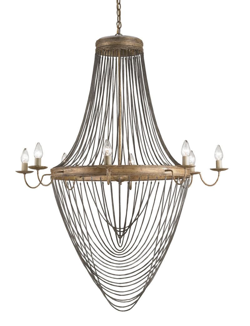 Currey and Company - 9412 - Eight Light Chandelier - Lucien Collection - French Gold Leaf/Iron