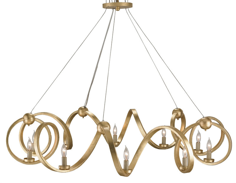 Currey and Company - 9490 - Ten Light Chandelier - Ringmaster Collection - Dutch Gold Leaf