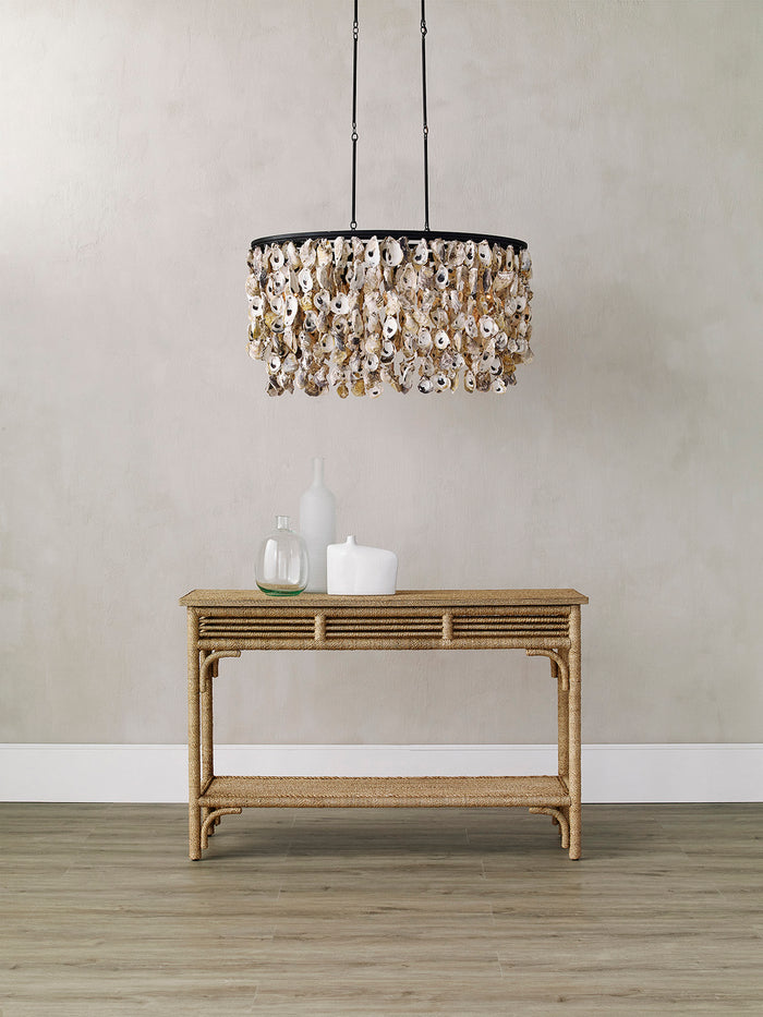 Currey and Company Five Light Chandelier from the Stillwater collection in Natural/Blacksmith finish