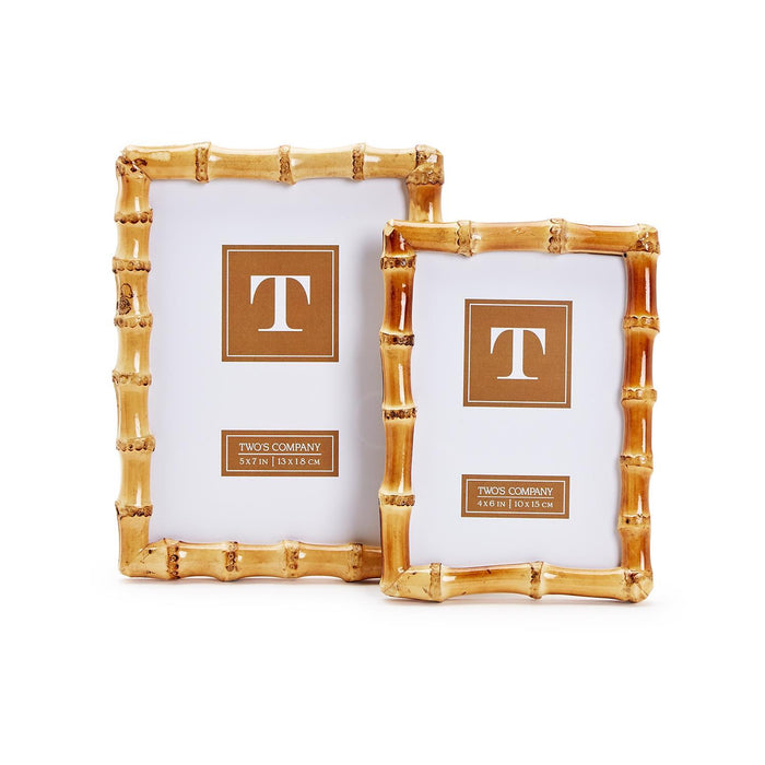 Design Shop Blonde Natural Bamboo Finish Photo Frame - Bamboo/Glass/MDF, Set of 2.