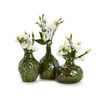 Design Shop Floral Scape Relief Pattern Vase - Ceramic, Set of 3.