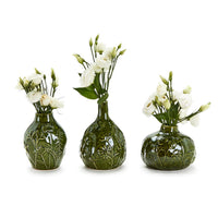 Design Shop Floral Scape Relief Pattern Vase - Ceramic, Set of 3.