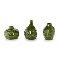 Design Shop Floral Scape Relief Pattern Vase - Ceramic, Set of 3.