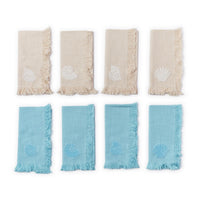 Design Shop Sea Shell Napkin with Tuft Embroidery - Cotton, Set of 4.