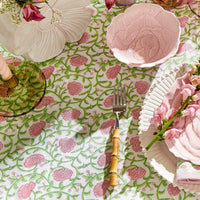 Design Shop Floral Block Print Design Tablecloth - Cotton, 2 Sizes.
