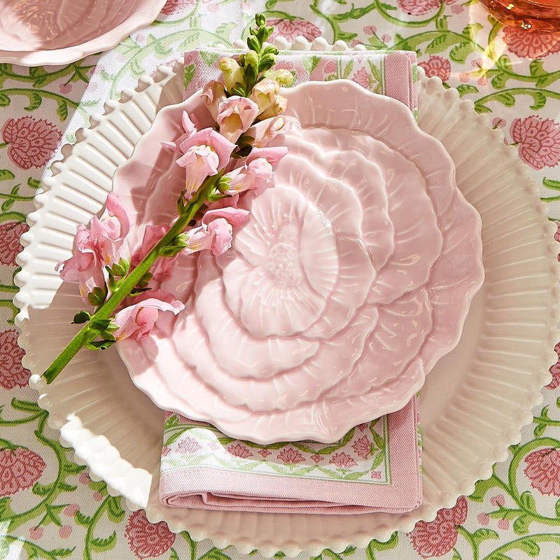 Design Shop Floral Block Print Cloth Napkins - Cotton, Set of 4.
