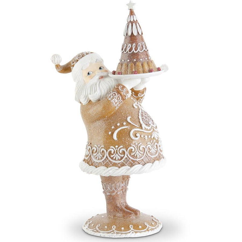 Design Shop 17 Inch Brown Resin Glittered Gingerbread Santa