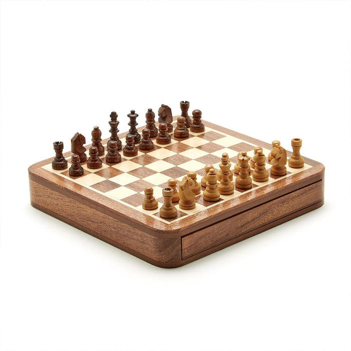 Design Shop Magnetic Chess Set in Hand-Crafted Wooden Box - Acacia Wood/Maple Wood/Polyester