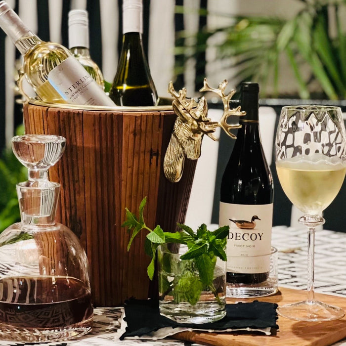 Abigails Wine Cooler w/ Brass Stags Head