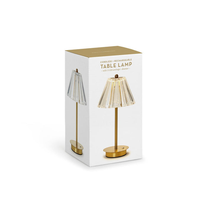 Design Shop Gold LED Cordless Table Lamp with Acrylic Shade 11.5"