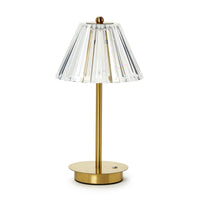 Design Shop Gold LED Cordless Table Lamp with Acrylic Shade 11.5"