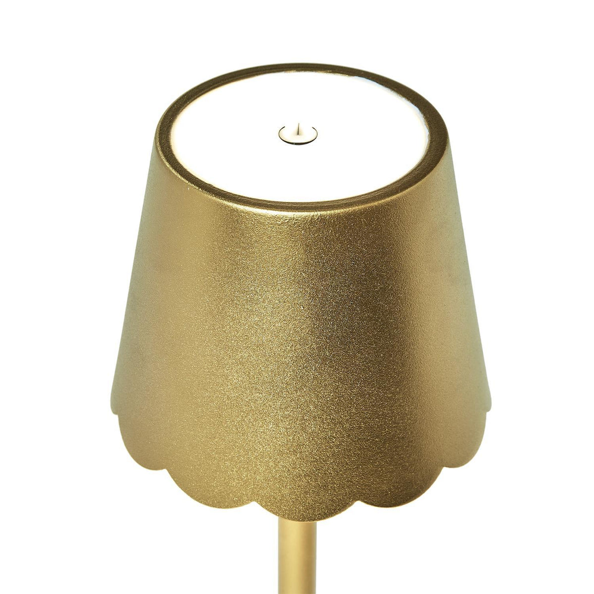 Design Shop Gold LED Cordless Table Lamp with Scalloped Shade 14.5"
