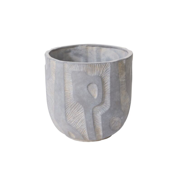 Design Shop Grey Accra Pot, 12" X 11.75".