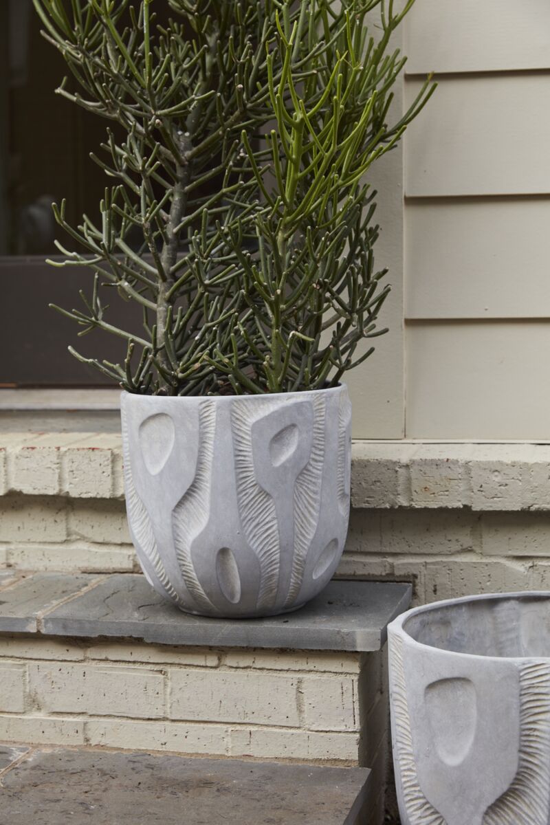 Design Shop Grey Accra Pot, 12" X 11.75".