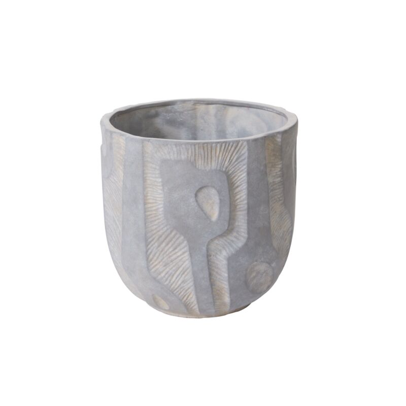 Design Shop Grey Accra Pot, 12" X 11.75".