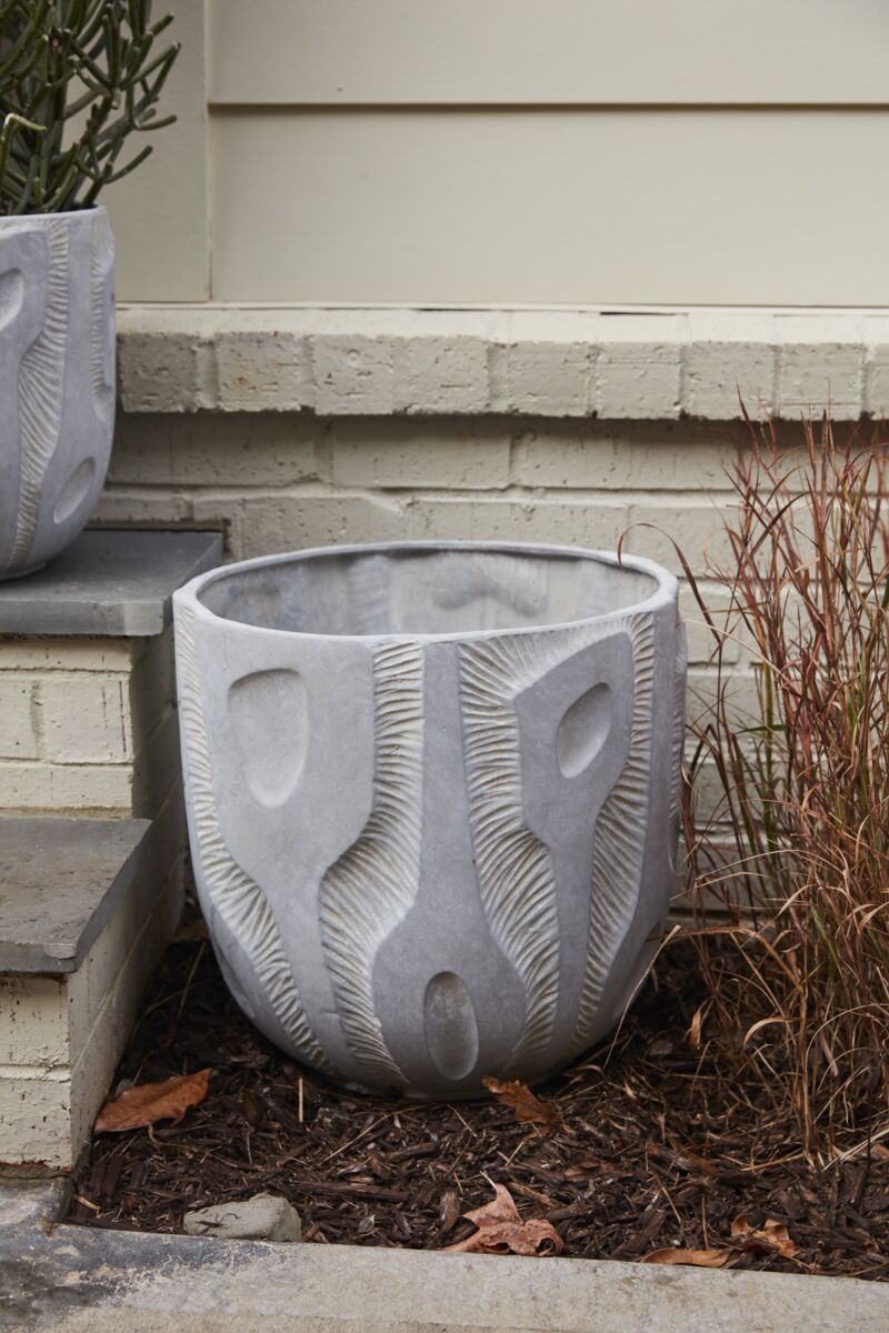 Design Shop Grey Accra Pot, 16" X 15".