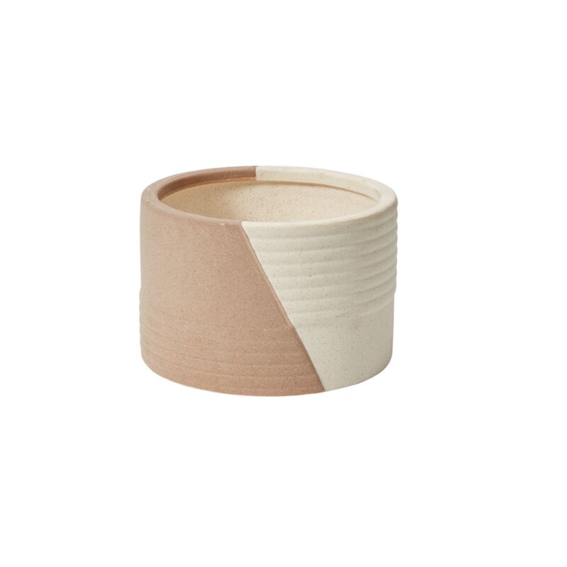 Design Shop Tan Rift Pot, 9.75" X 6.5".
