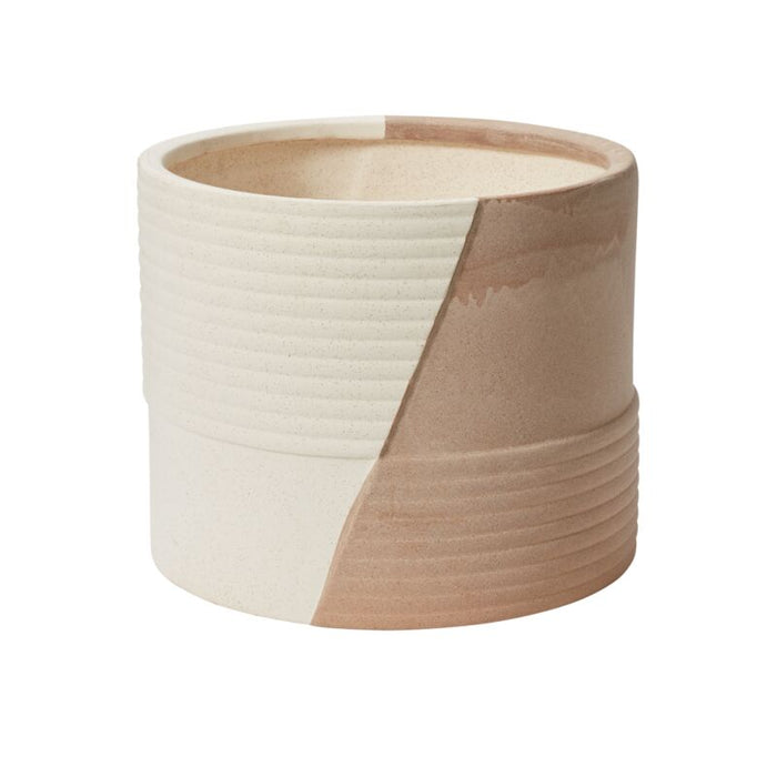 Design Shop Tan Rift Pot, 14.25" X 11.75".