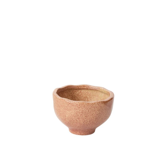 Small terracotta pot on a white background