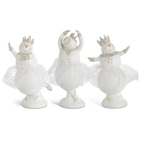 Design Shop Assorted Glittered Snow Lady Ballerinas w/Tulle Tutus. Set of 3.