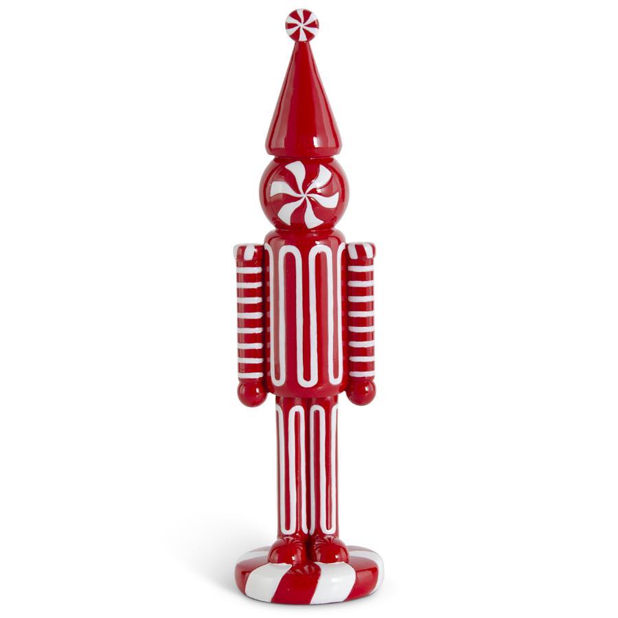 Design Shop 14 Inch Red & White Resin Candy Nutcracker
