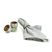 Design Shop Fanciful Fern Hand-Crafted Mango Wood Napkin Ring - Mango Wood/Lacquer, Set of 4.