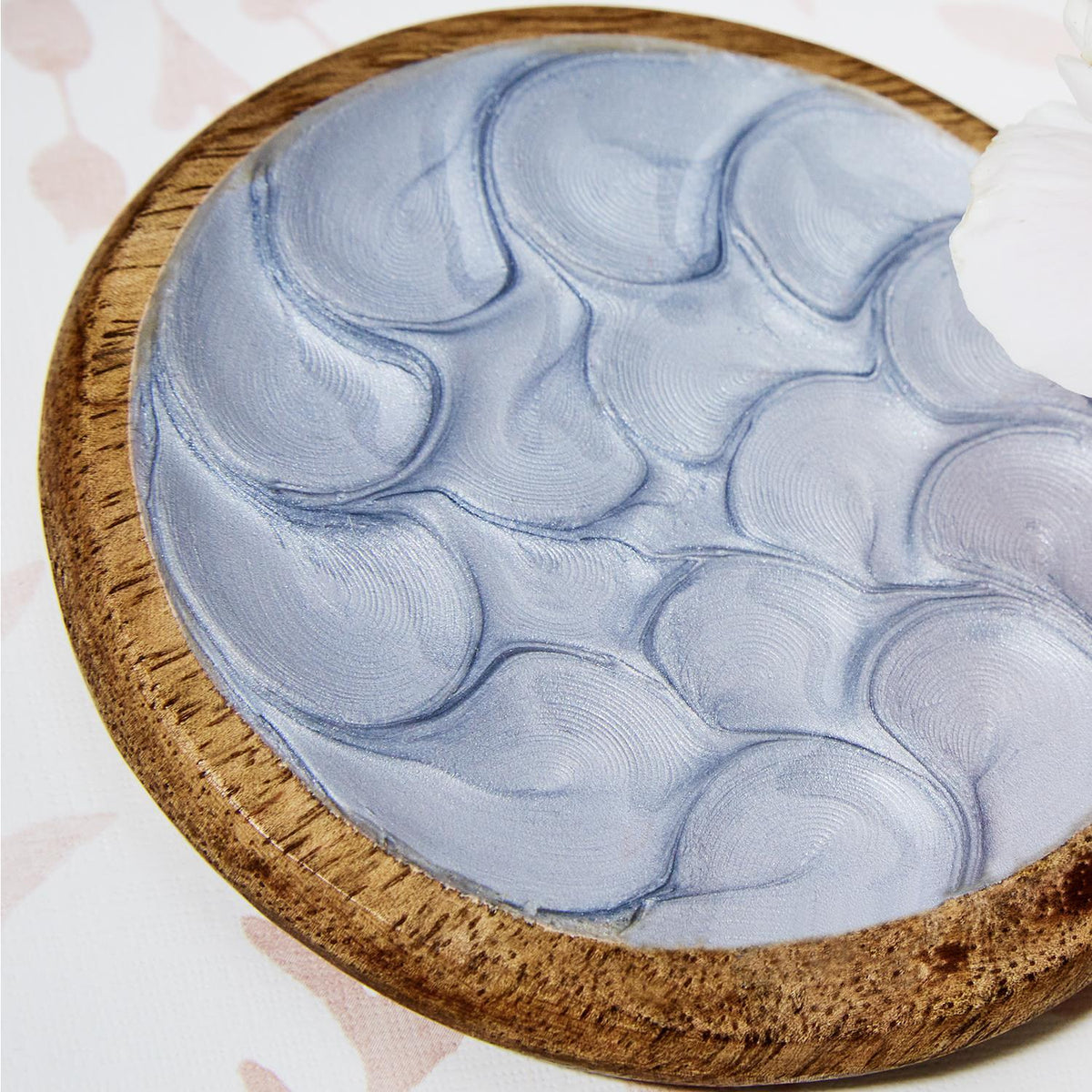 Design Shop Shimmering Hand-Crafted Coasters - Mango Wood/Food Safe Lacquer, Set of 4.