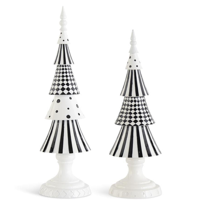 Design Shop Set of 2 Black & White Abstract Resin Trees