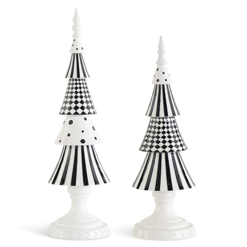 Design Shop Set of 2 Black & White Abstract Resin Trees