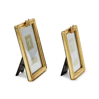 Design Shop Golden Butterfly Gold Leaf Finish Photo Frames - Resin/Glass, Set of 2.