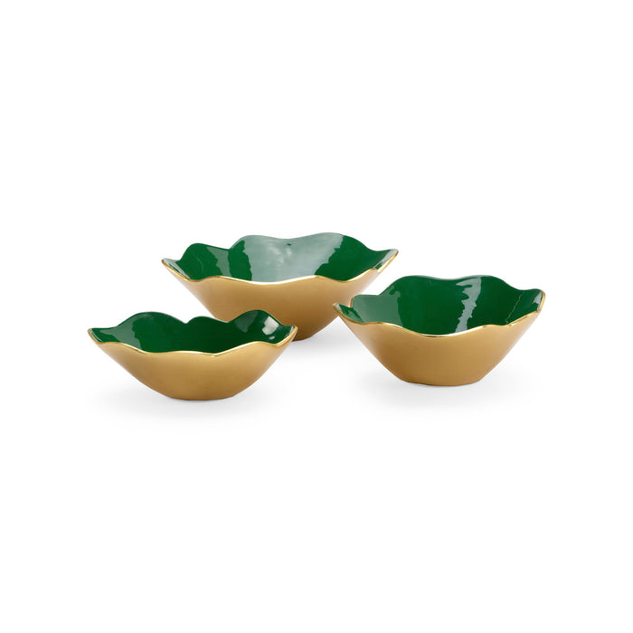 Chelsea House Emerald Enameled Bowls (S3)