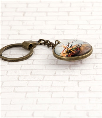 Design Shop Fishing Boats On The Beach Key Ring