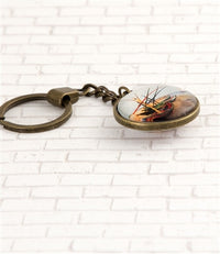 Design Shop Fishing Boats On The Beach Key Ring