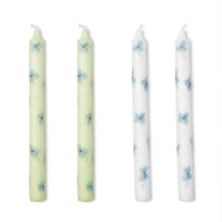 Design Shop Hand-Crafted Taper Candles w/Hydrangea Petal Decal in Gift Box, Set of 2