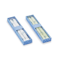 Design Shop Hand-Crafted Taper Candles w/Hydrangea Petal Decal in Gift Box, Set of 2