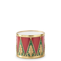 Design Shop Set of 3 Red Green & Gold Resin Nesting Drum Containers/risers