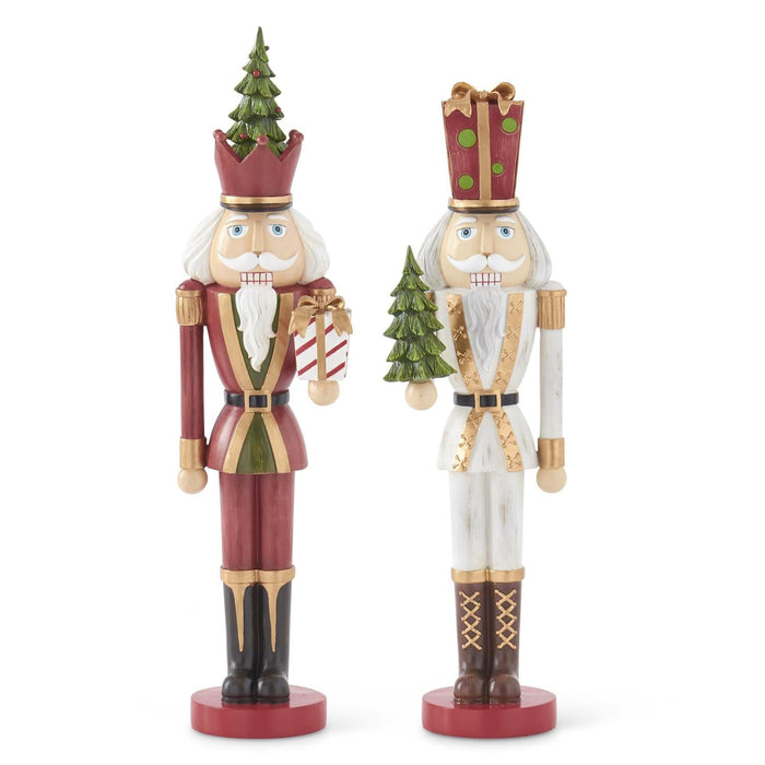 Design Shop Set Of 2 White & Gold Soldiers Holding Tree